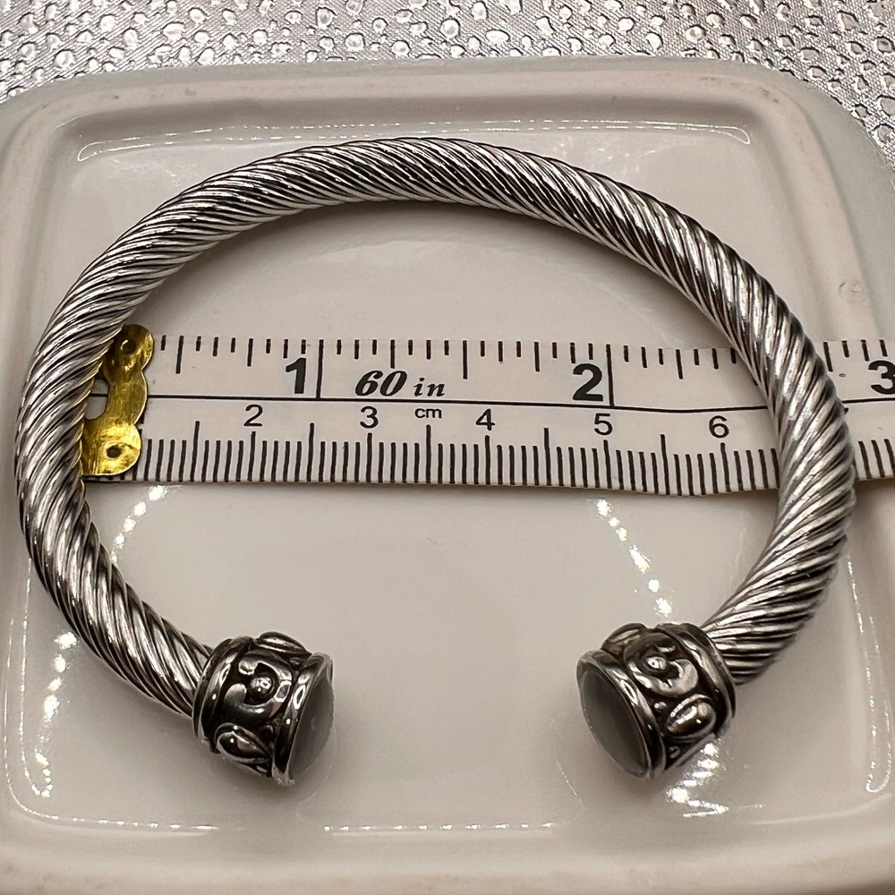Greystone Cable Twist Bangle Bracelet - Picture 9 of 9